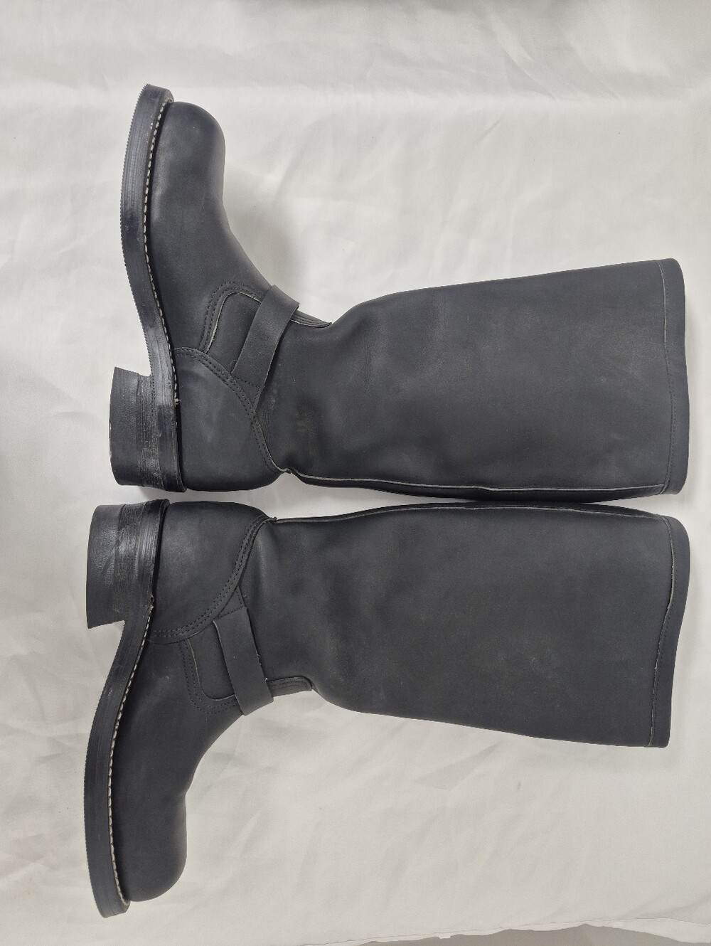 NWOT Vintage Chippewa Tall Black Leather Steel Toe Engineer Biker Boots sz 6.5D - Picture 7 of 13